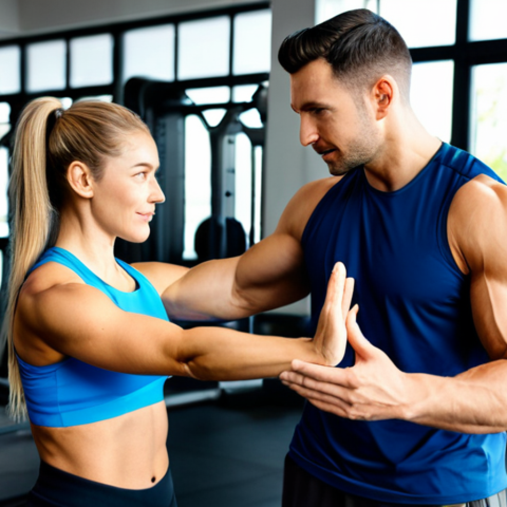 Demonstrating Expertise**

"A personal trainer, fully clothed in athletic apparel, confidently guiding a client through a functional exercise in a modern gym. The trainer is pointing out proper form. Natural lighting, focus on correct posture and movement. Professional photography, perfect anatomy, well-formed hands, safe for work, appropriate content, modest clothing, professional setting, family-friendly."

**