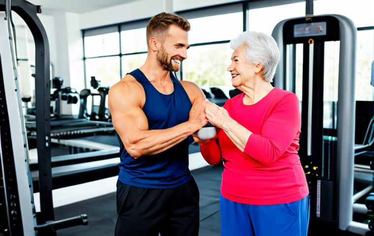 Niche Specialization**

"A personal trainer working with a senior client on mobility exercises in a bright, modern gym. The trainer is demonstrating a safe and effective exercise, providing encouragement. Fully clothed, appropriate attire, safe for work, family-friendly, perfect anatomy, natural proportions, well-formed hands, professional photography, clear focus, instructional setting."

**