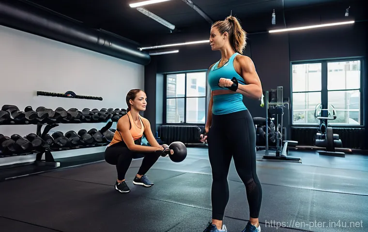 퍼스널트레이너 고객 유지율 높이는 법 - **"Empathetic Onboarding Consultation"**
    A brightly lit, modern fitness studio or a clean, invit...
