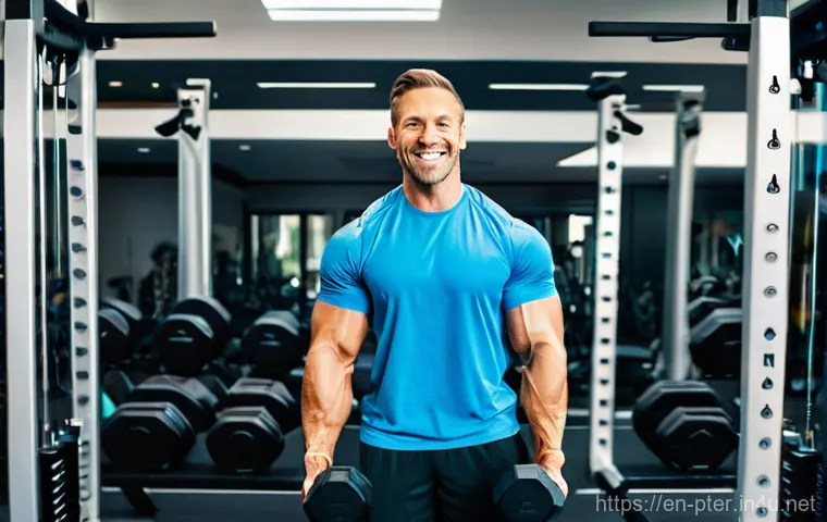 퍼스널트레이너로 일하며 느낀 점 - **Prompt:** A focused male personal trainer, in his early 30s, is meticulously reviewing a personali...