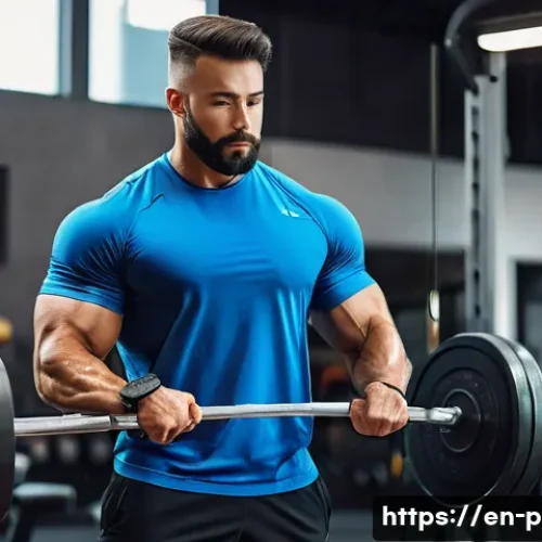 퍼스널트레이너 고객 유형별 대응법 - A dynamic gym scene featuring a driven achiever client in athletic wear, mid-workout performing a hi...